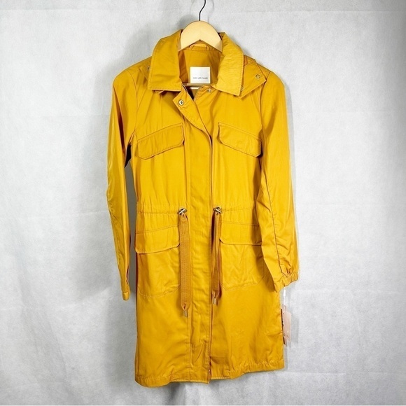 Avec Les Filles Hooded Anorak Jacket Size XS Mustard - Picture 2 of 13